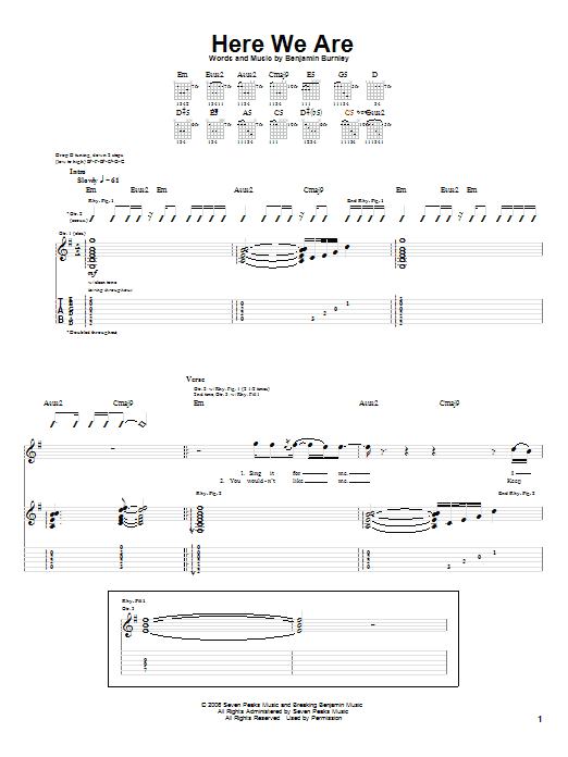 Breaking Benjamin Here We Are Sheet Music Notes & Chords for Guitar Tab - Download or Print PDF