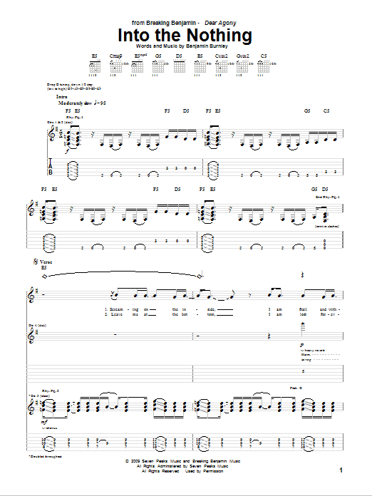 Breaking Benjamin Into The Nothing Sheet Music Notes & Chords for Guitar Tab - Download or Print PDF