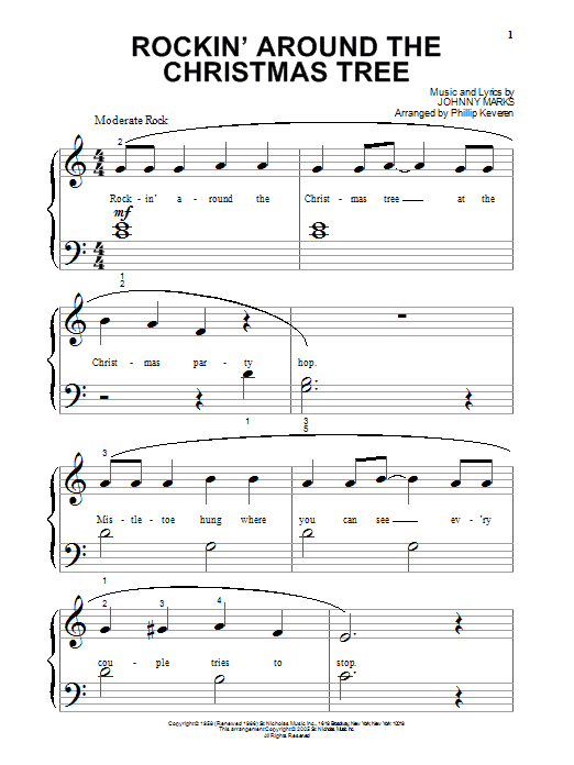 Brenda Lee Rockin' Around The Christmas Tree Sheet Music Notes & Chords for Easy Piano - Download or Print PDF