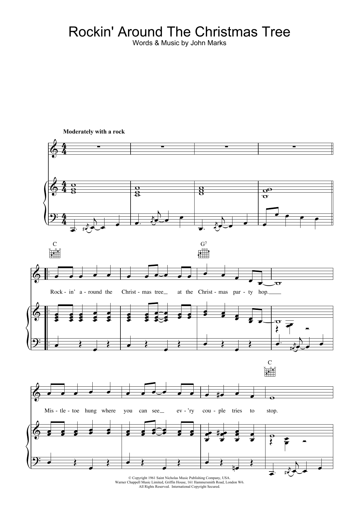 Brenda Lee Rockin' Around The Christmas Tree Sheet Music Notes & Chords for Clarinet Duet - Download or Print PDF