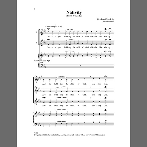 Brendan Lord, Nativity, SATB Choir