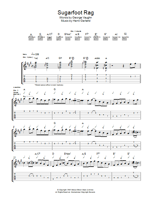 Brent Mason Sugarfoot Rag Sheet Music Notes & Chords for Guitar Tab - Download or Print PDF