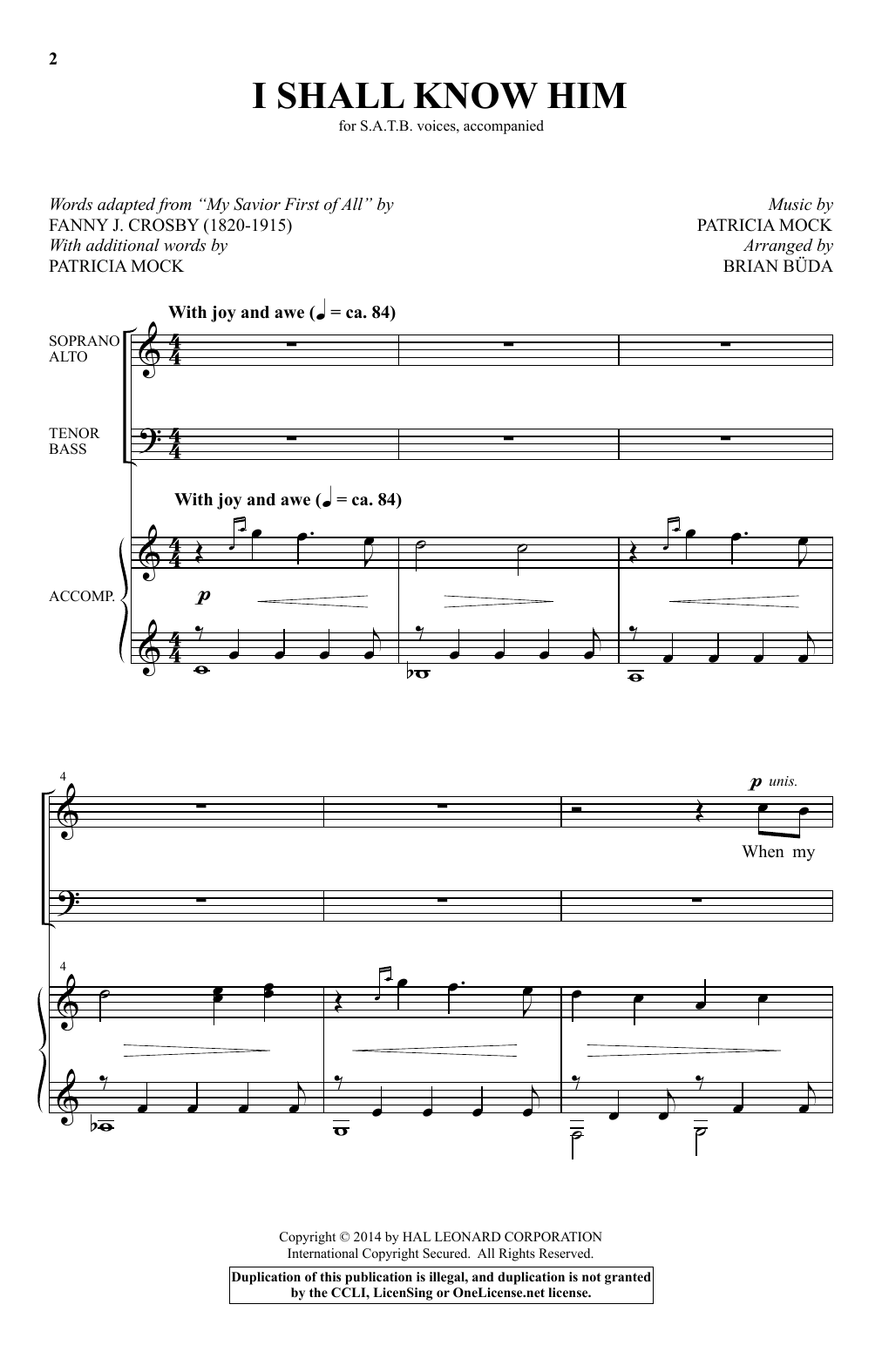 Brian Buda I Shall Know Him Sheet Music Notes & Chords for SATB - Download or Print PDF