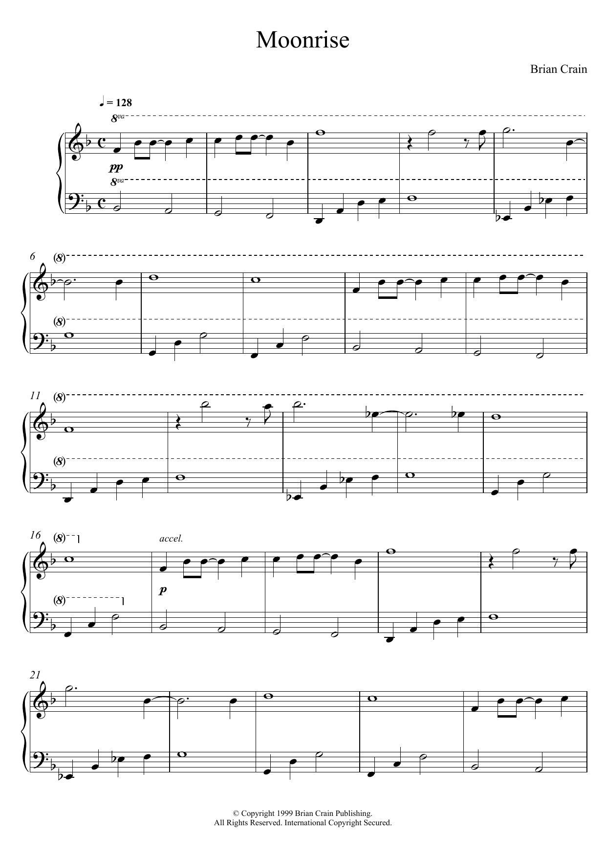 Brian Crain Moonrise Sheet Music Notes & Chords for Piano Solo - Download or Print PDF