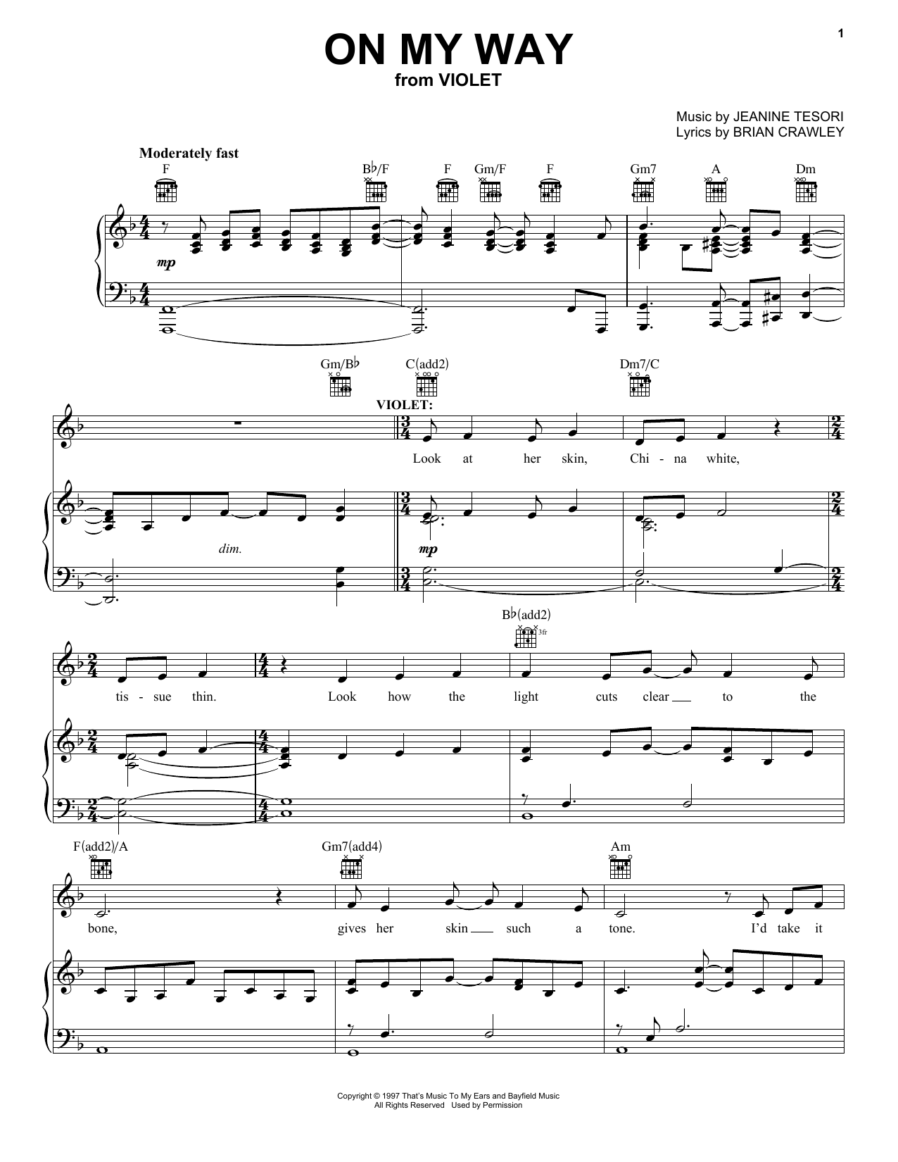 Brian Crawley On My Way Sheet Music Notes & Chords for Piano, Vocal & Guitar (Right-Hand Melody) - Download or Print PDF