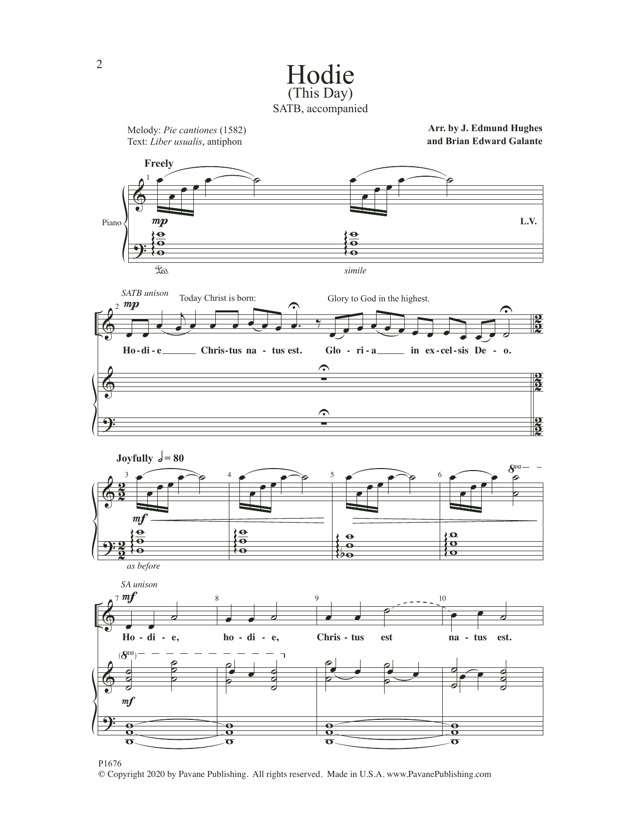 Brian Edward Galante and J. Edmund Hughes Hodie Sheet Music Notes & Chords for SATB Choir - Download or Print PDF