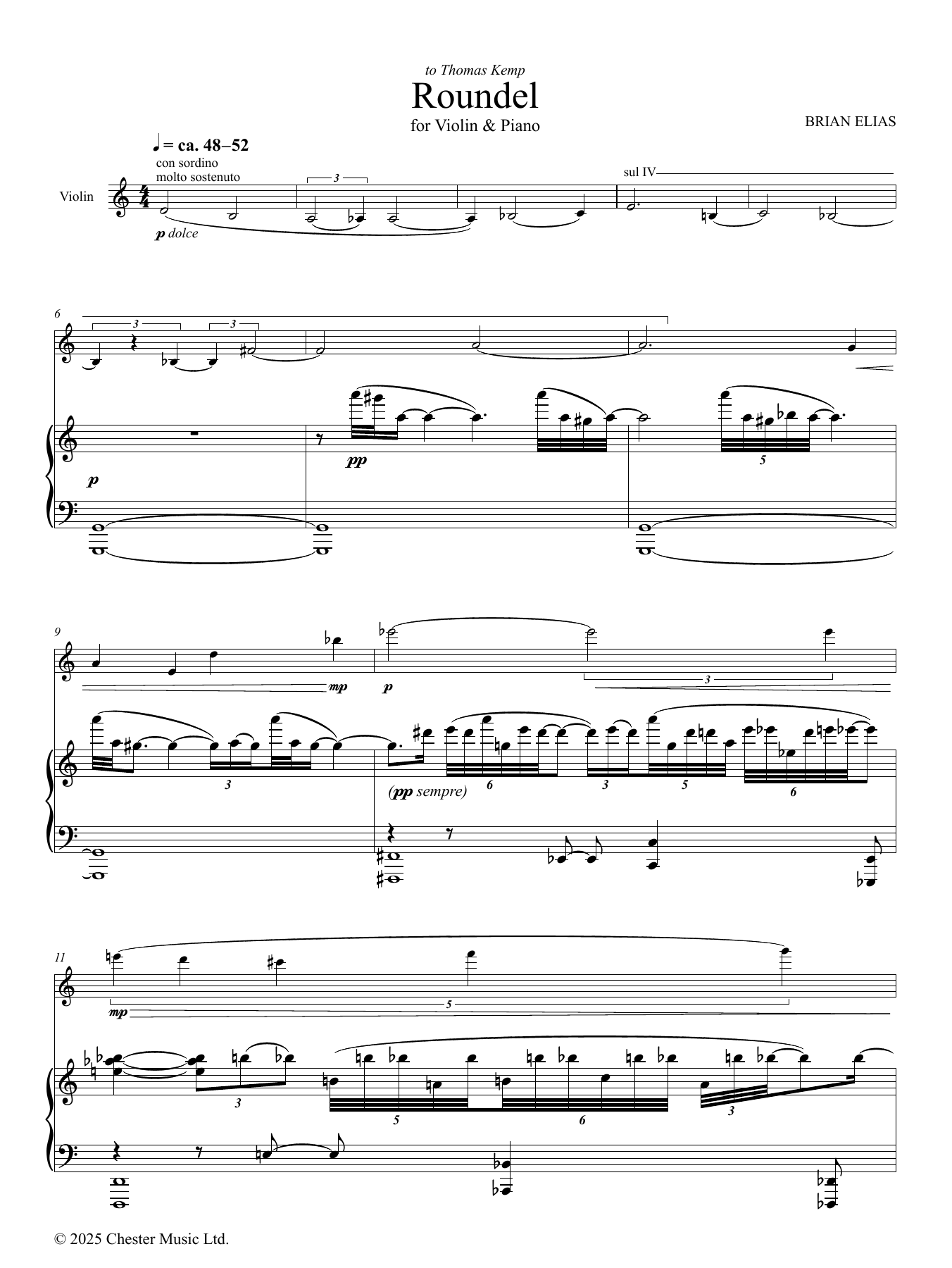 Brian Elias Roundel Sheet Music Notes & Chords for Violin and Piano - Download or Print PDF