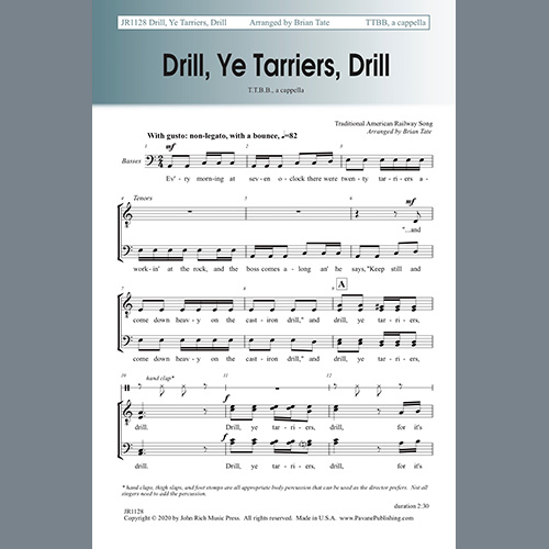Brian Tate, Drill, Ye Tarriers, Drill, TTBB Choir