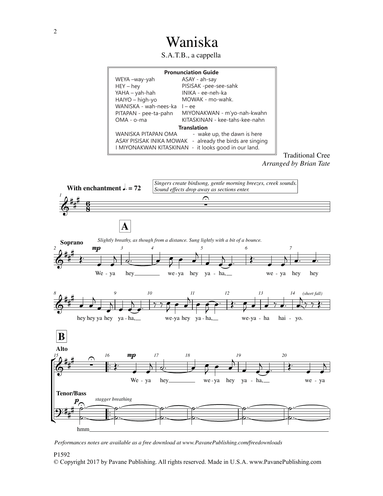 Brian Tate Waniska Sheet Music Notes & Chords for Choral - Download or Print PDF