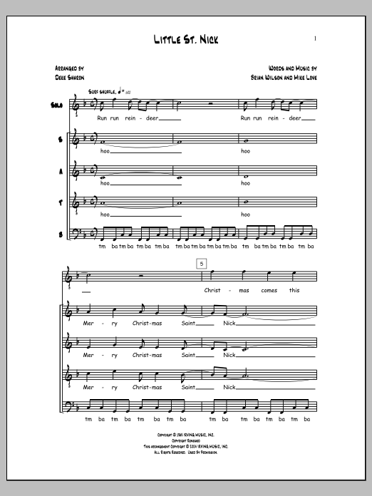 Brian Wilson Little St. Nick Sheet Music Notes & Chords for Choral - Download or Print PDF
