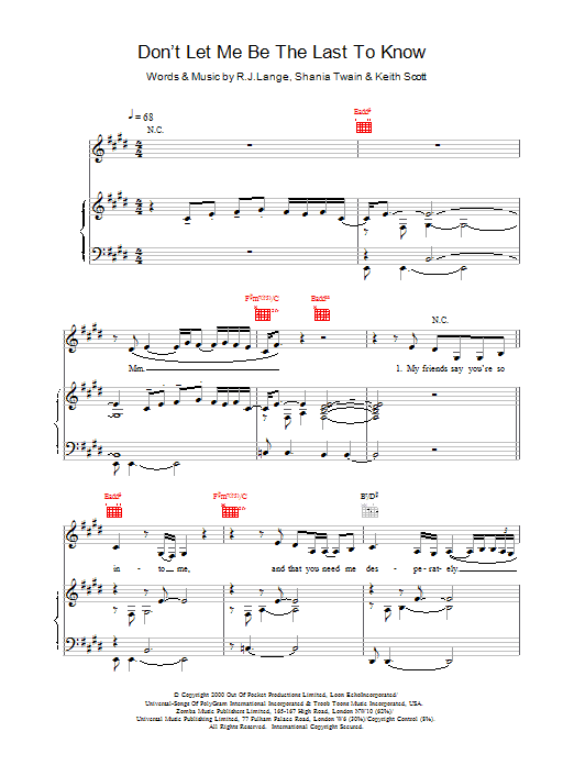 Britney Spears Don't Let Me Be The Last To Know Sheet Music Notes & Chords for Keyboard - Download or Print PDF