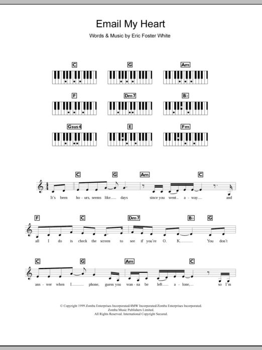 Britney Spears Email My Heart Sheet Music Notes & Chords for Keyboard - Download or Print PDF