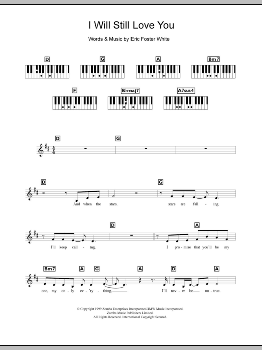 Britney Spears I Will Still Love You Sheet Music Notes & Chords for Piano, Vocal & Guitar (Right-Hand Melody) - Download or Print PDF