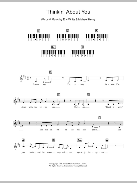 Britney Spears Thinkin' About You Sheet Music Notes & Chords for Keyboard - Download or Print PDF
