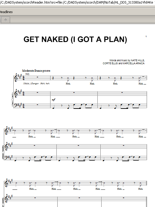 Get Naked (I Got A Plan) sheet music