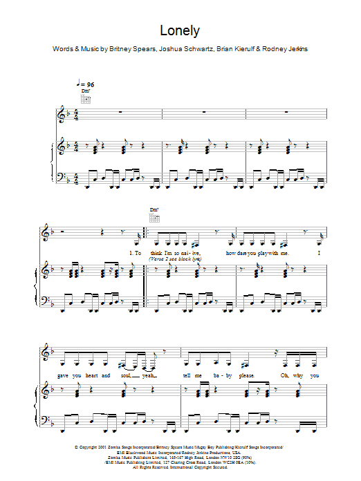 Lonely sheet music