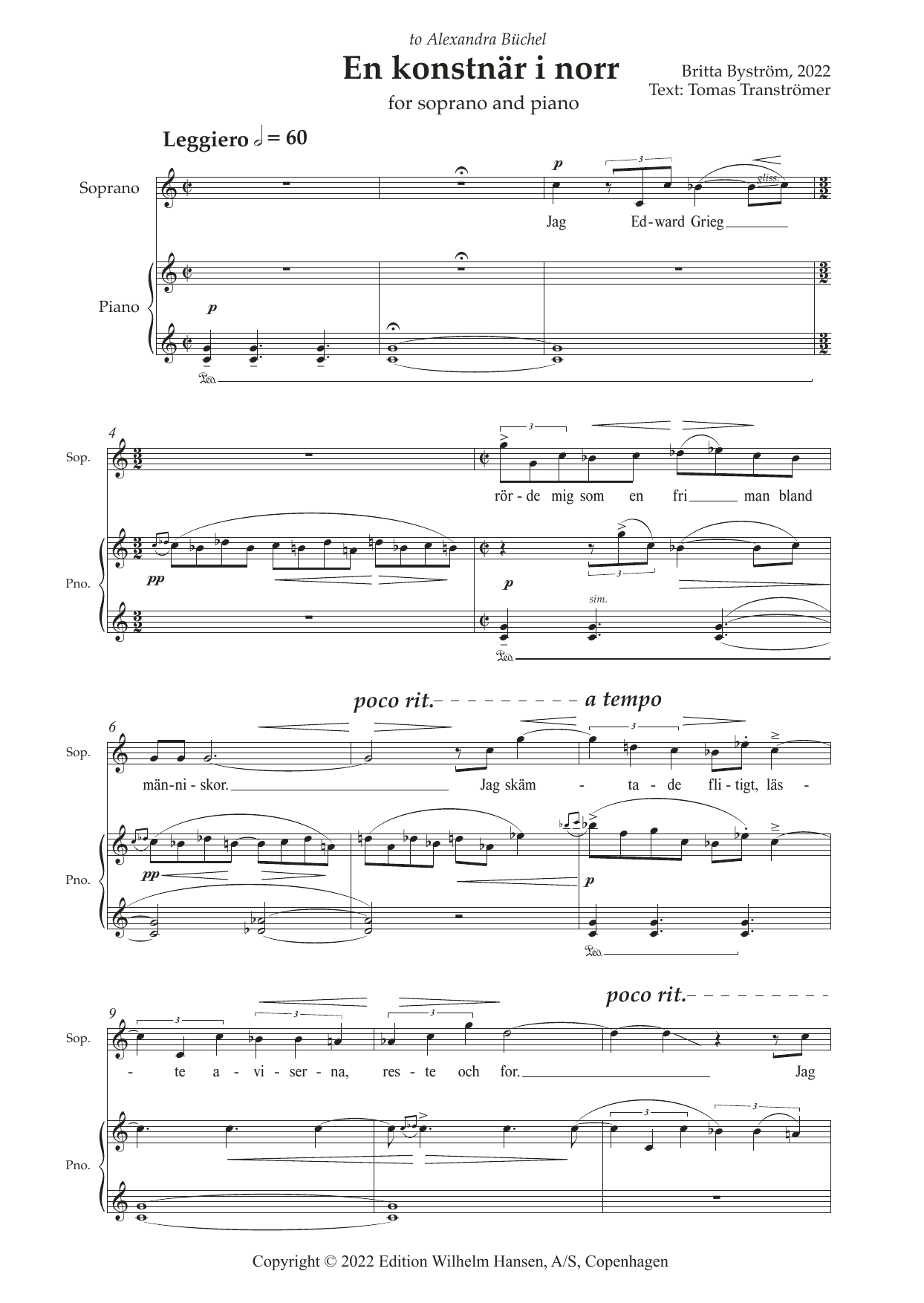 Britta Byström En Konstnar I Norr Sheet Music Notes & Chords for Piano & Vocal - Download or Print PDF