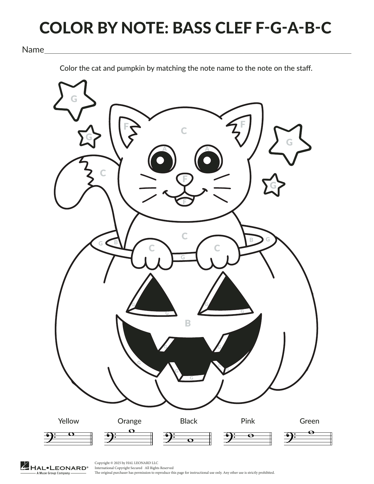 Brittany McCorriston Halloween Color By Note: Cat Sheet Music Notes & Chords for Theory Worksheet - Download or Print PDF Brittany McCorriston Halloween Color By Note: Cat Sheet Music Notes & Chords for Theory Worksheet - Download or Print PDF