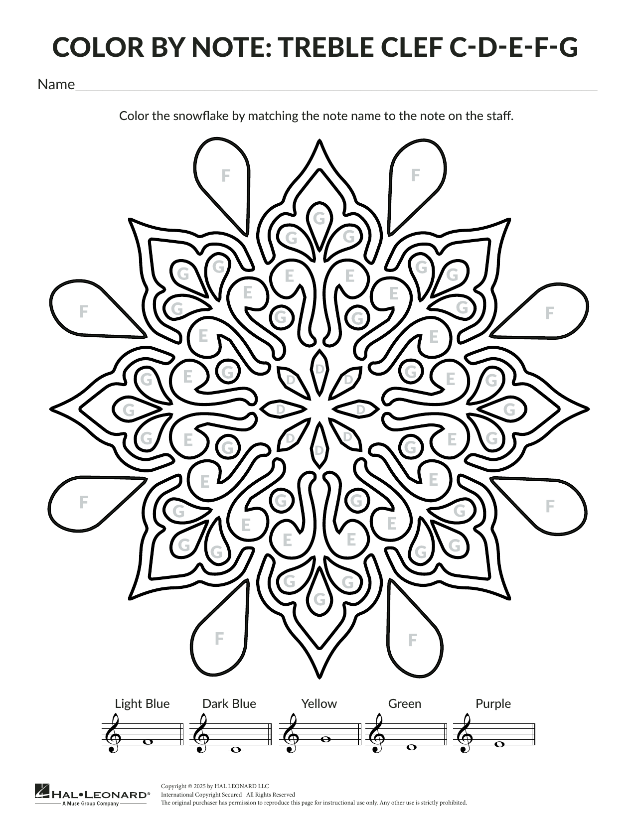 Brittany McCorriston Holiday Color By Note: Snowflake Sheet Music Notes & Chords for Theory Worksheet - Download or Print PDF Brittany McCorriston Holiday Color By Note: Snowflake Sheet Music Notes & Chords for Theory Worksheet - Download or Print PDF