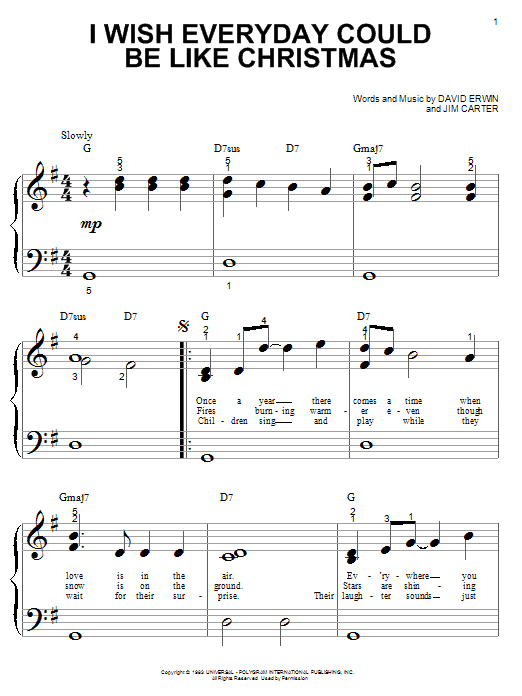 Brook Benton I Wish Everyday Could Be Like Christmas Sheet Music Notes & Chords for Easy Guitar Tab - Download or Print PDF