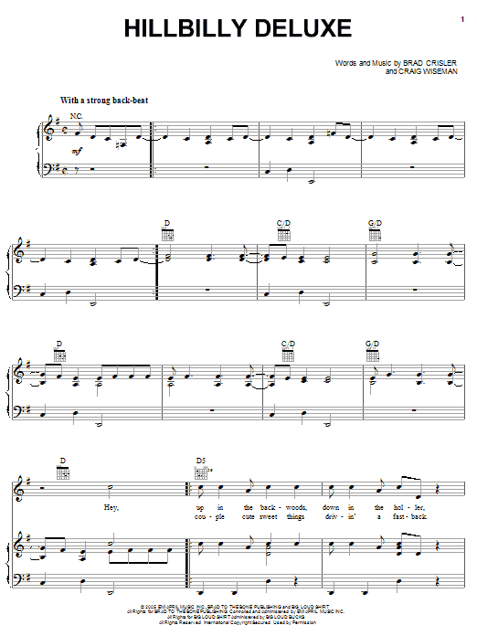 Brooks & Dunn Hillbilly Deluxe Sheet Music Notes & Chords for Piano, Vocal & Guitar (Right-Hand Melody) - Download or Print PDF