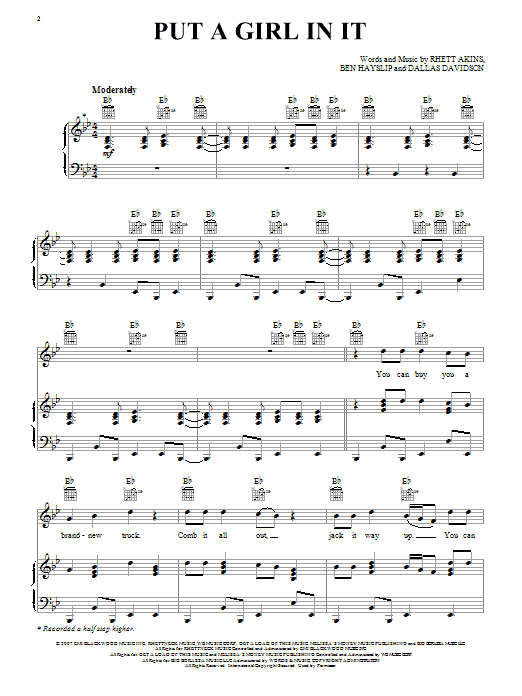 Brooks & Dunn Put A Girl In It Sheet Music Notes & Chords for Piano, Vocal & Guitar (Right-Hand Melody) - Download or Print PDF