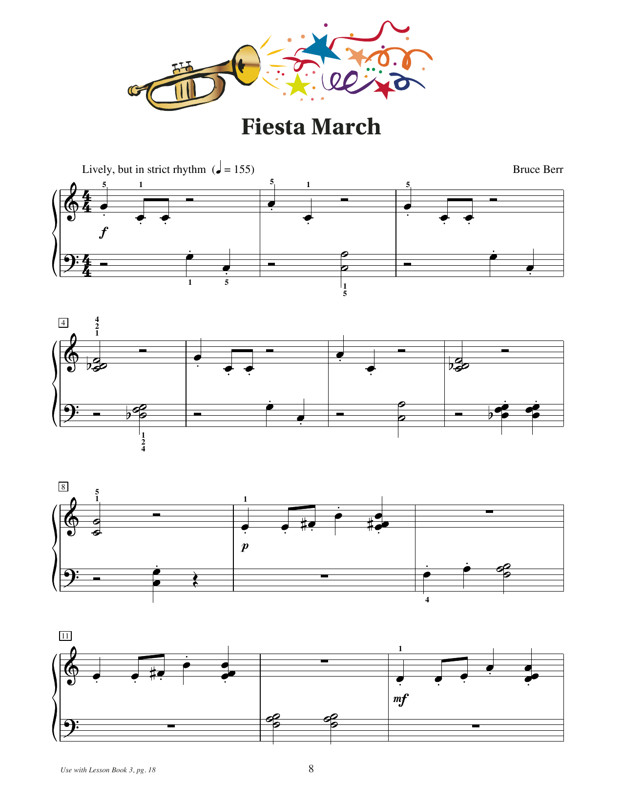 Bruce Berr Fiesta March Sheet Music Notes & Chords for Educational Piano - Download or Print PDF