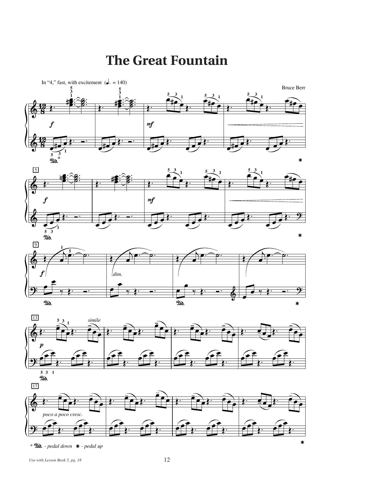 Bruce Berr The Great Fountain Sheet Music Notes & Chords for Educational Piano - Download or Print PDF Bruce Berr The Great Fountain Sheet Music Notes & Chords for Educational Piano - Download or Print PDF