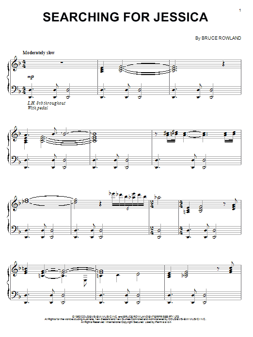 Bruce Rowland Searching For Jessica Sheet Music Notes & Chords for Piano - Download or Print PDF