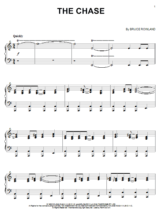 Bruce Rowland The Chase Sheet Music Notes & Chords for Piano - Download or Print PDF