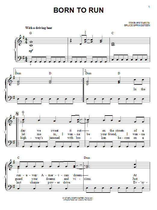 Bruce Springsteen Born To Run Sheet Music Notes & Chords for Clarinet - Download or Print PDF