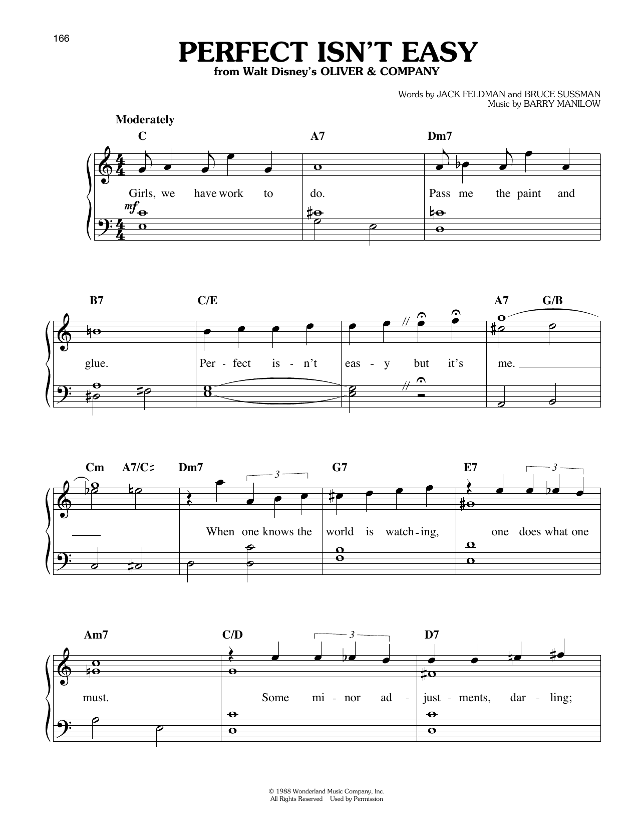 Bruce Sussman Perfect Isn't Easy (from Oliver & Company) Sheet Music Notes & Chords for Easy Piano - Download or Print PDF Bruce Sussman Perfect Isn't Easy (from Oliver & Company) Sheet Music Notes & Chords for Easy Piano - Download or Print PDF