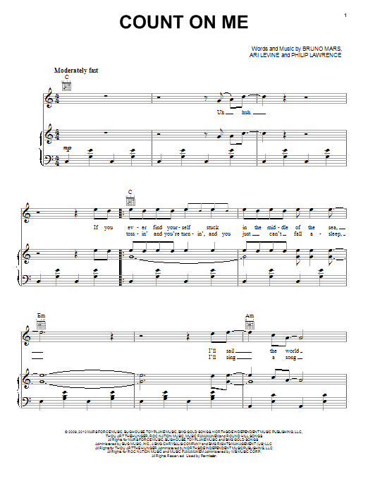 Bruno Mars Count On Me Sheet Music Notes & Chords for Ukulele - Download or Print PDF