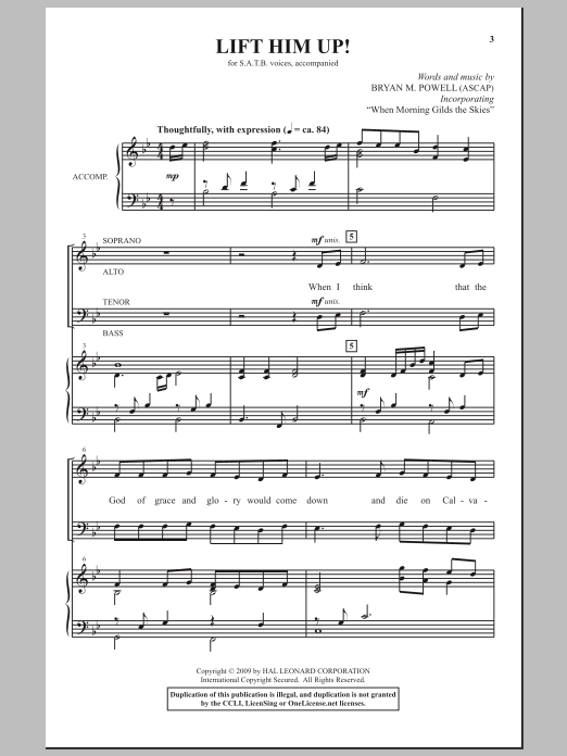 Bryan M. Powell Lift Him Up! Sheet Music Notes & Chords for SATB - Download or Print PDF
