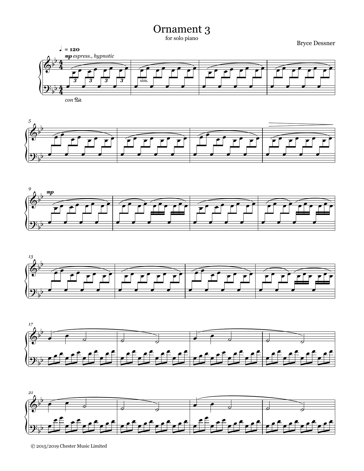 Bryce Dessner Ornament 3 Sheet Music Notes & Chords for Piano Solo - Download or Print PDF Bryce Dessner Ornament 3 Sheet Music Notes & Chords for Piano Solo - Download or Print PDF