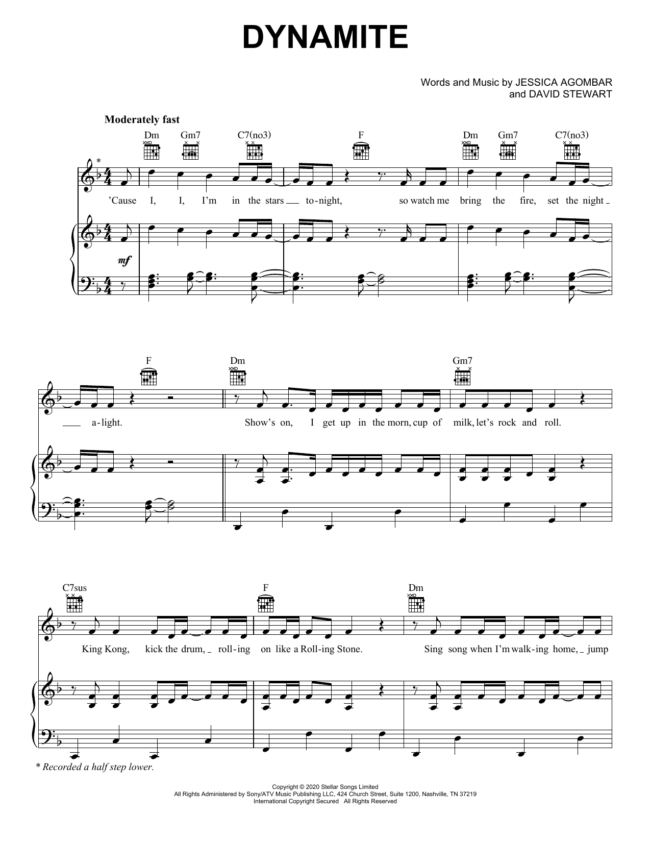 BTS Dynamite Sheet Music Notes & Chords for Easy Guitar Tab - Download or Print PDF