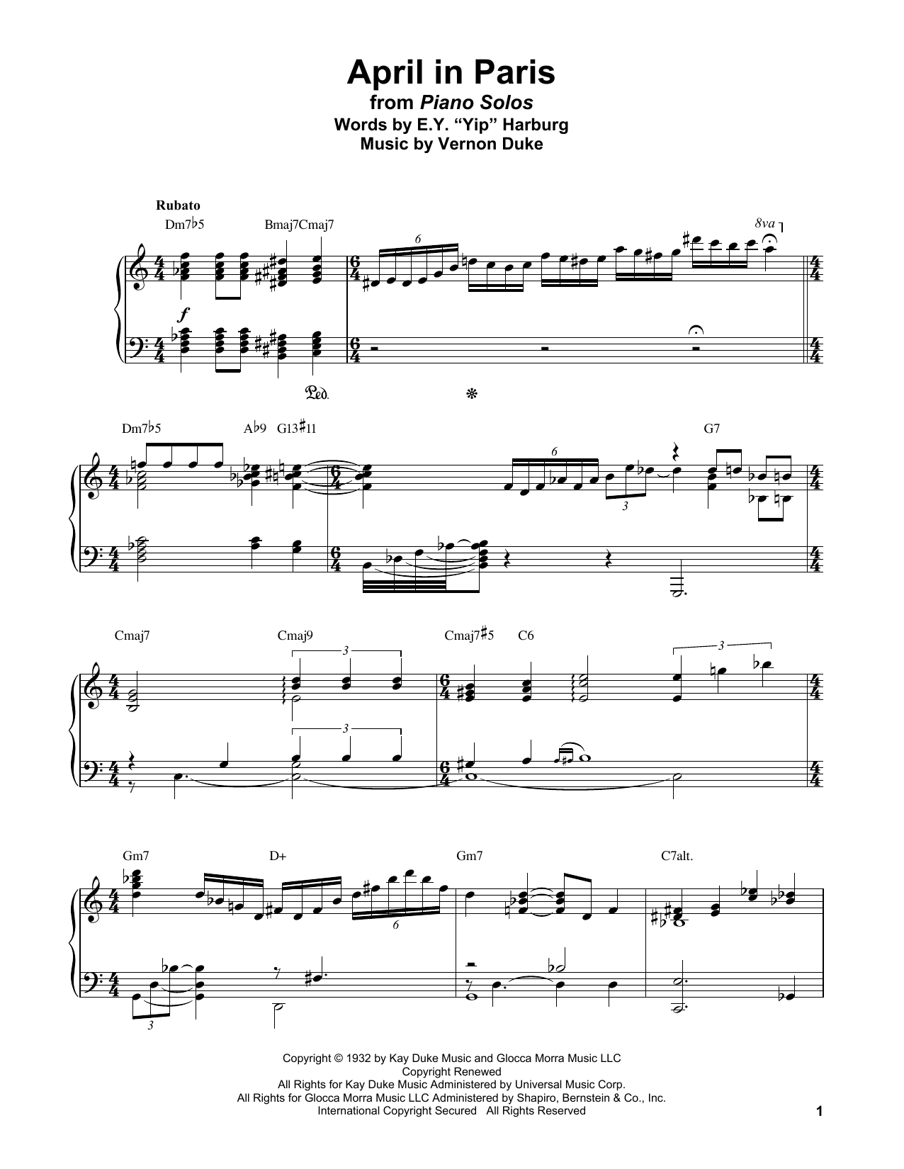 Bud Powell April In Paris Sheet Music Notes & Chords for Piano Transcription - Download or Print PDF