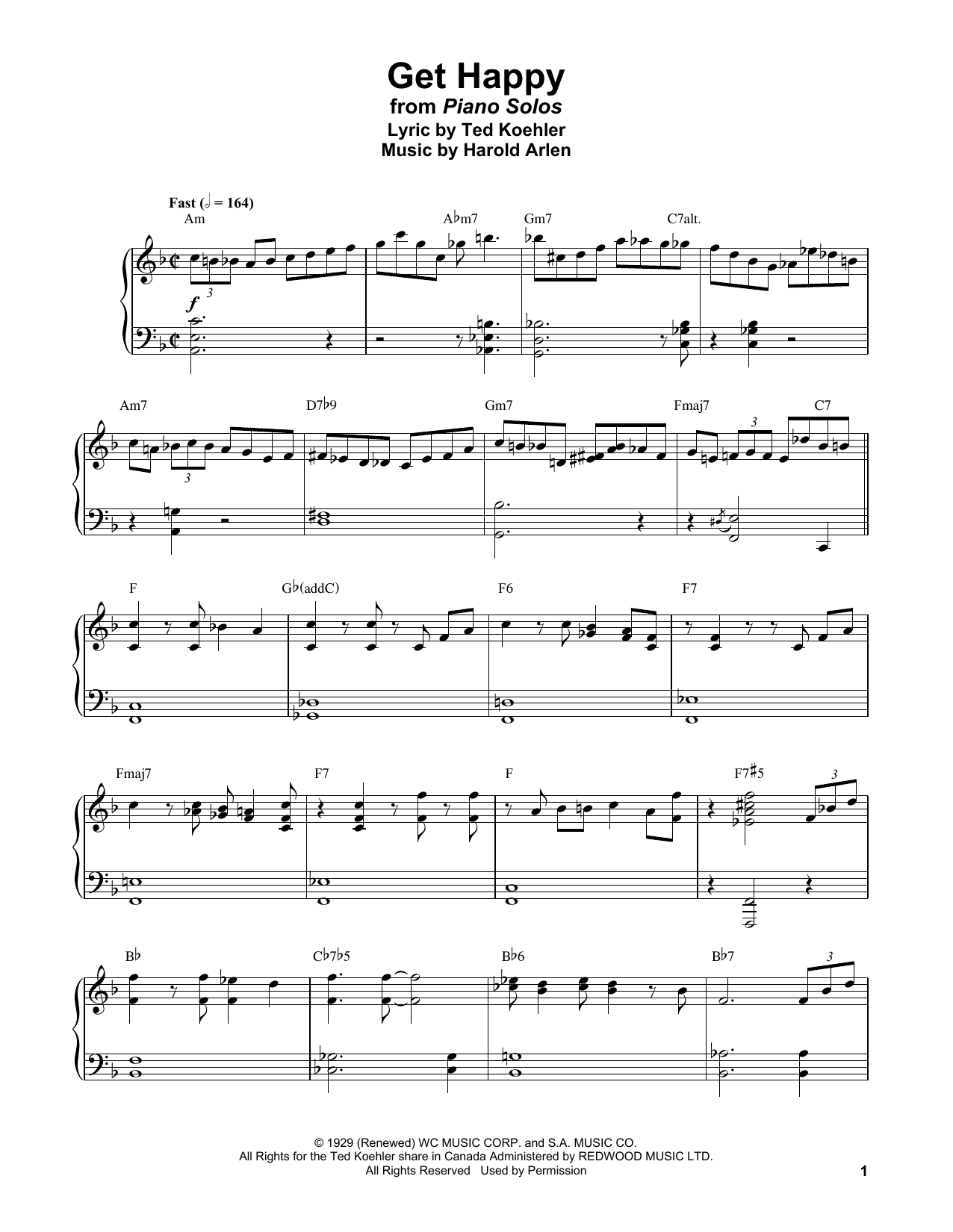 Bud Powell Get Happy Sheet Music Notes & Chords for Piano Transcription - Download or Print PDF