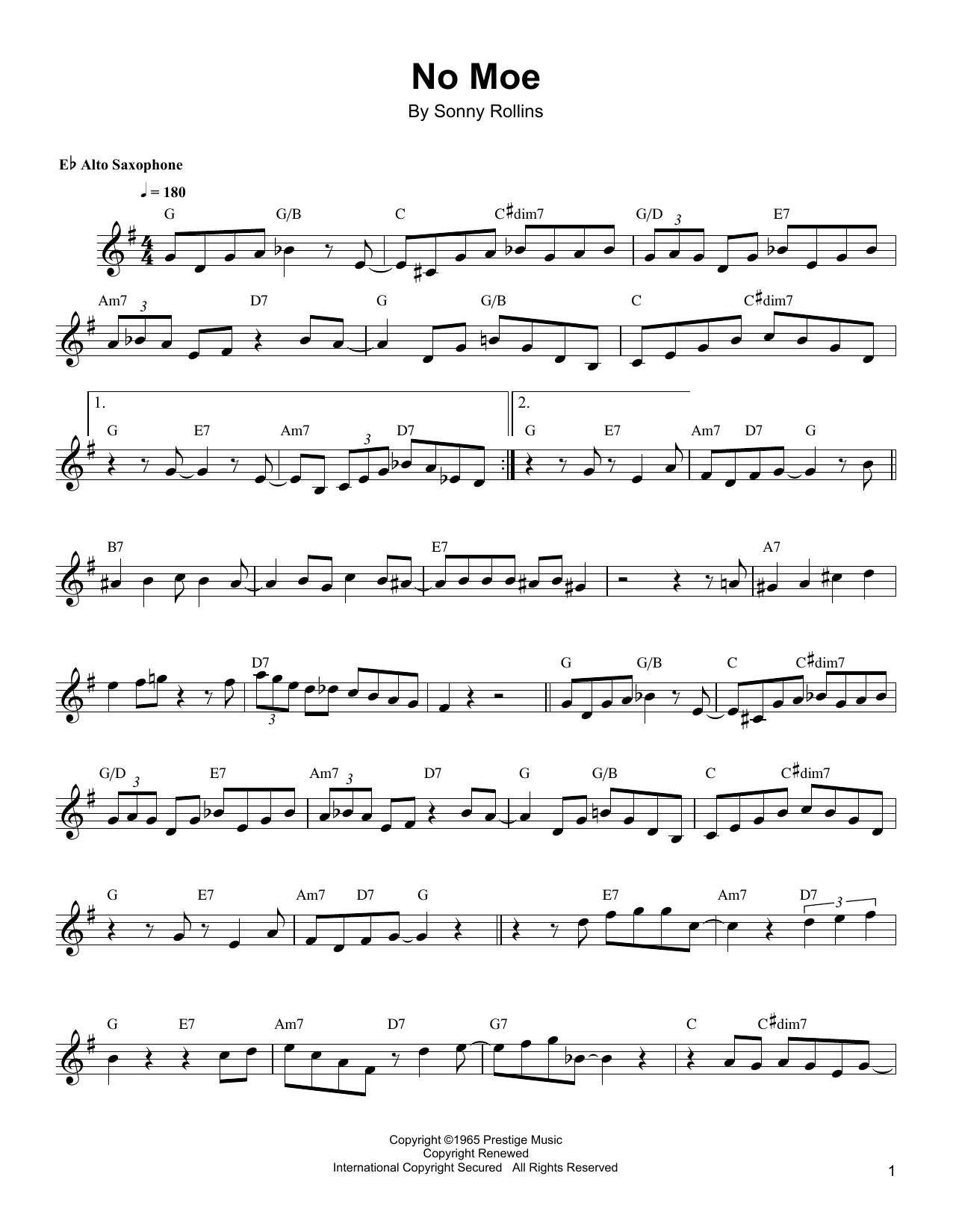 Bud Shank No Moe Sheet Music Notes & Chords for Alto Sax Transcription - Download or Print PDF