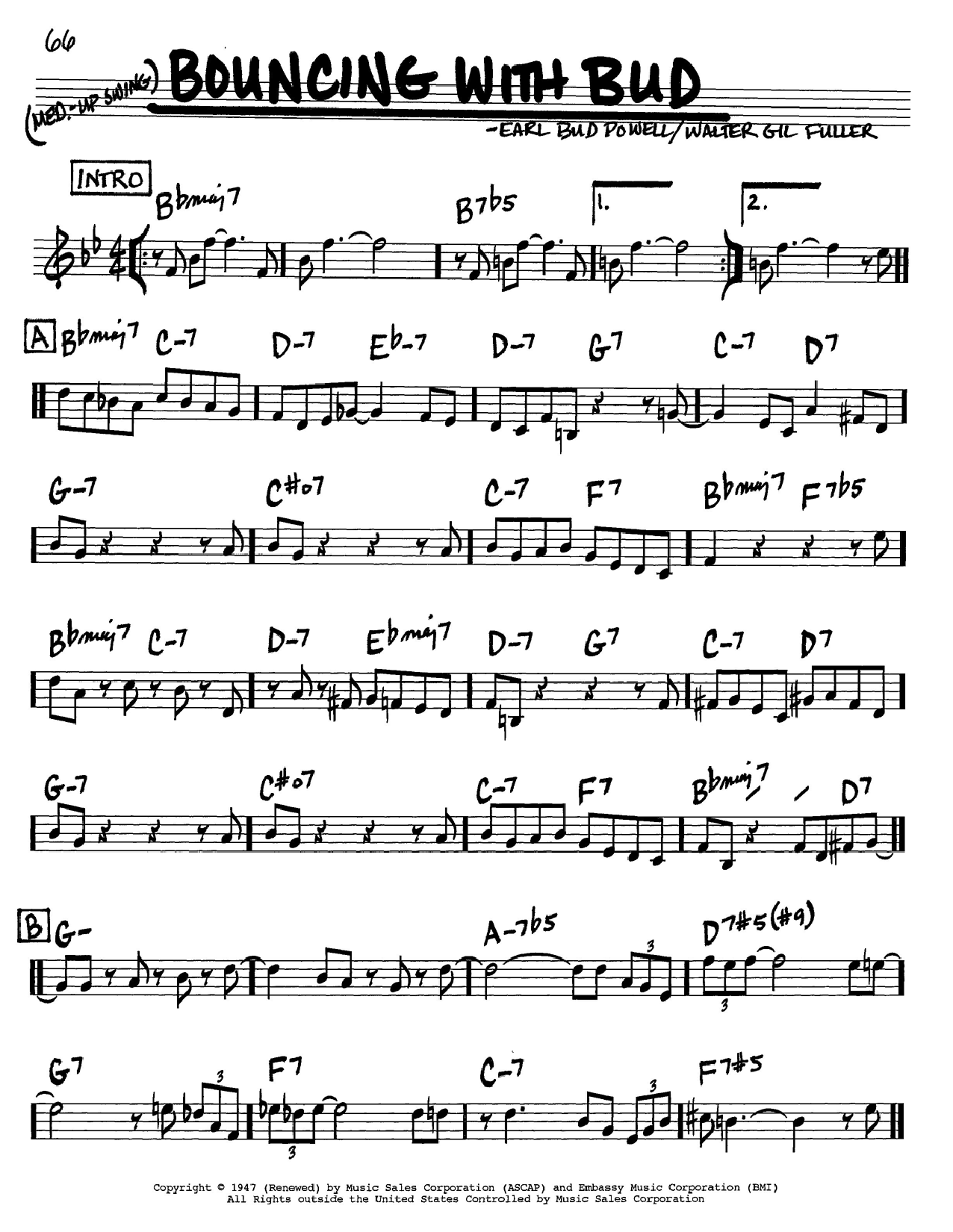 Bouncing With Bud sheet music
