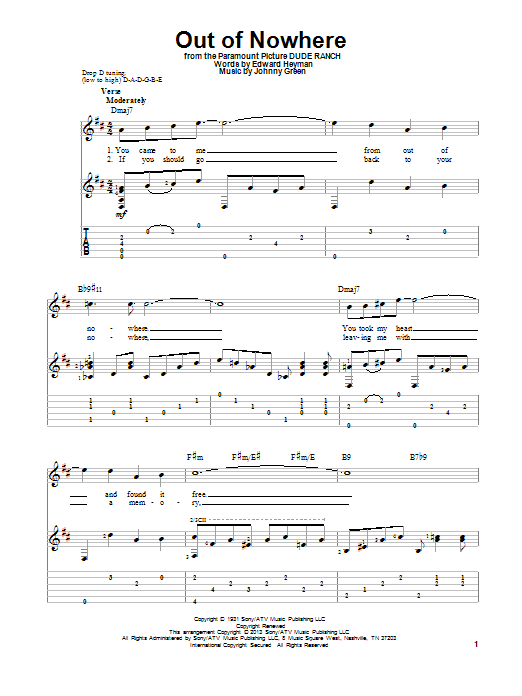 Buddy De Franco Out Of Nowhere Sheet Music Notes & Chords for Ukulele - Download or Print PDF