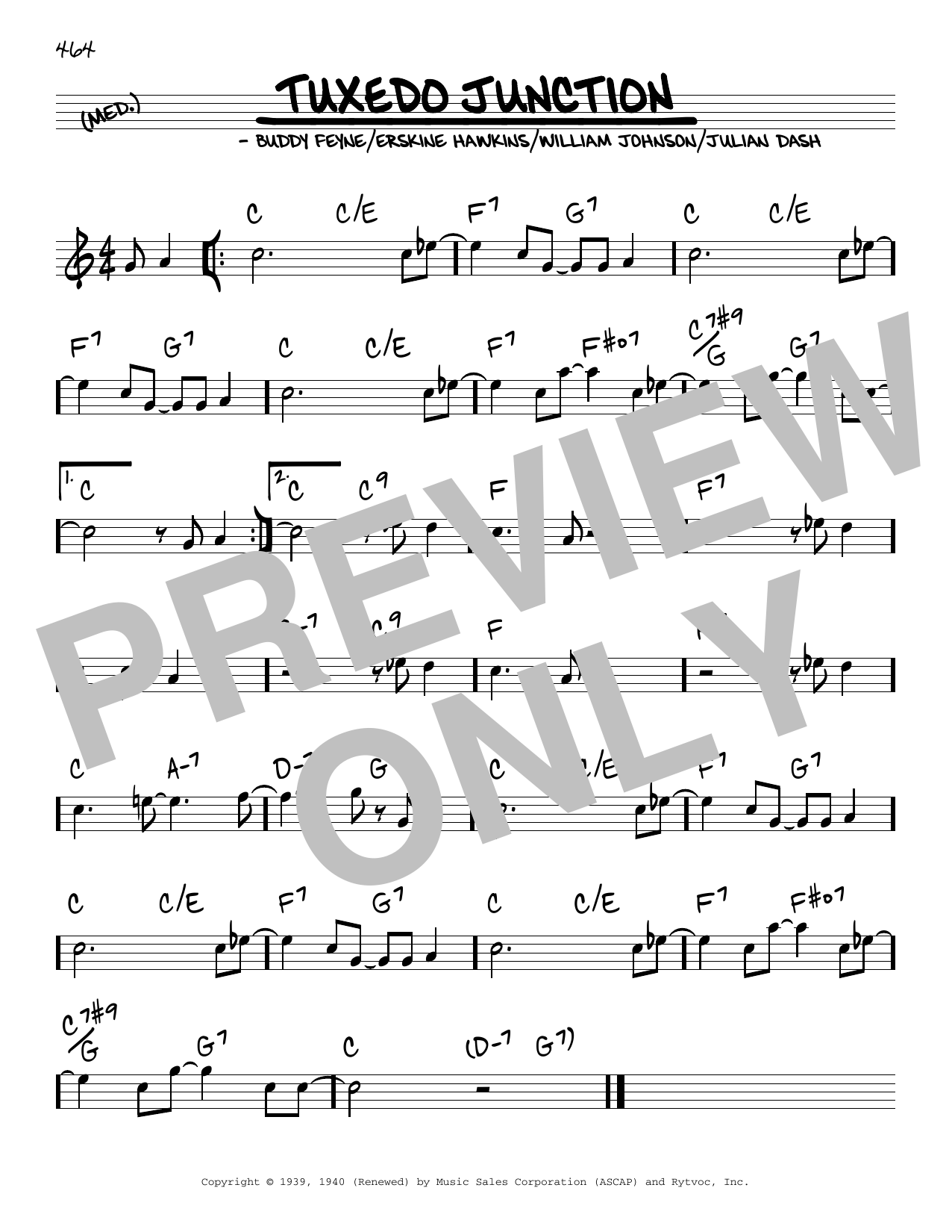 Buddy Feyne Tuxedo Junction Sheet Music Notes & Chords for Real Book – Melody & Chords - Download or Print PDF