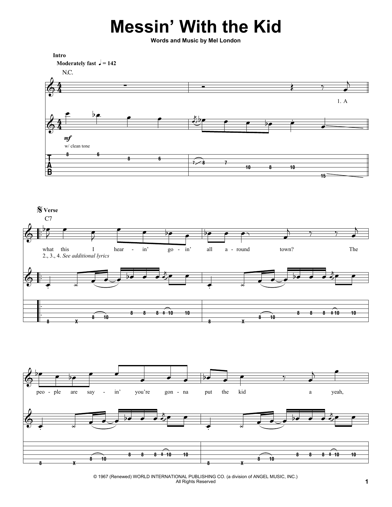 Buddy Guy & Junior Wells Messin' With The Kid Sheet Music Notes & Chords for Real Book – Melody, Lyrics & Chords - Download or Print PDF