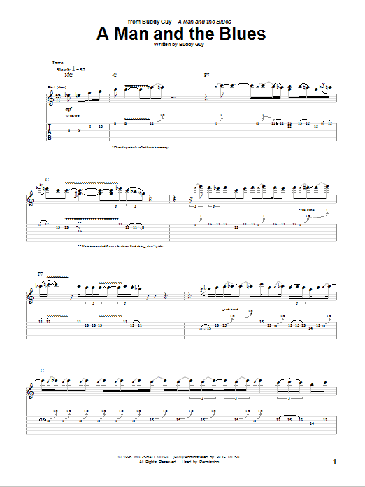 Buddy Guy A Man And The Blues Sheet Music Notes & Chords for Real Book – Melody, Lyrics & Chords - Download or Print PDF
