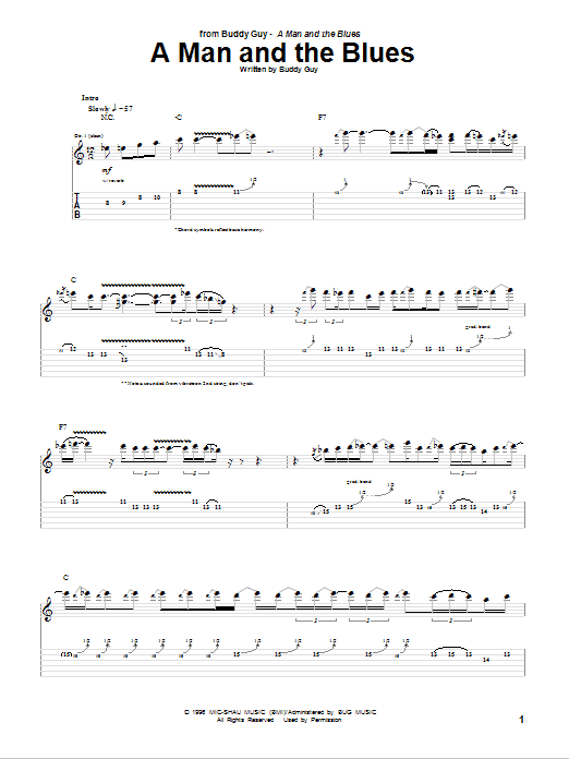 Buddy Guy A Man And The Blues Sheet Music Notes & Chords for Guitar Tab - Download or Print PDF