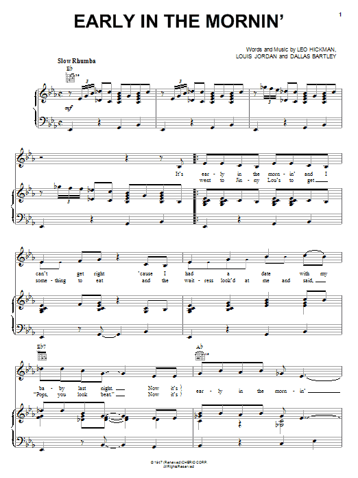 Buddy Guy Early In The Mornin' Sheet Music Notes & Chords for Melody Line, Lyrics & Chords - Download or Print PDF