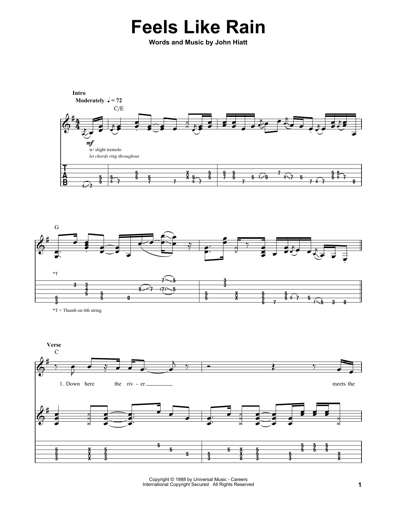 Buddy Guy Feels Like Rain Sheet Music Notes & Chords for Guitar Tab Play-Along - Download or Print PDF