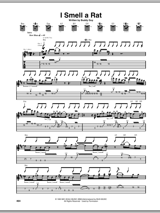 Buddy Guy I Smell A Rat Sheet Music Notes & Chords for Guitar Tab - Download or Print PDF