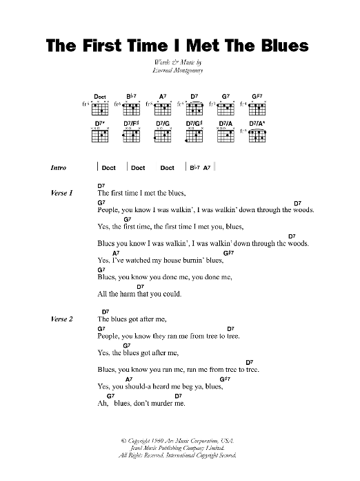 Buddy Guy The First Time I Met The Blues Sheet Music Notes & Chords for Lyrics & Chords - Download or Print PDF