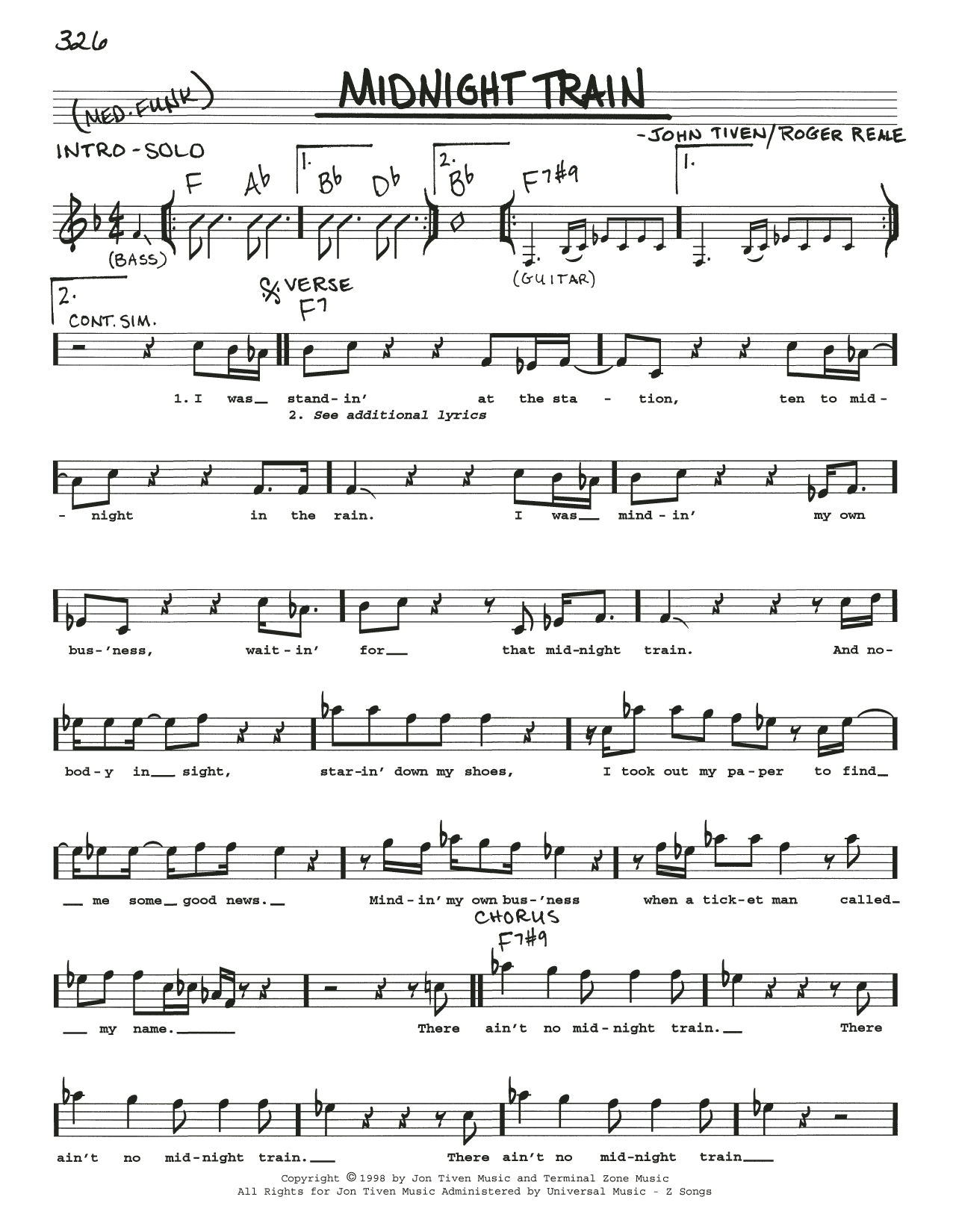 Buddy Guy (with Jonny Lang) Midnight Train Sheet Music Notes & Chords for Real Book – Melody, Lyrics & Chords - Download or Print PDF